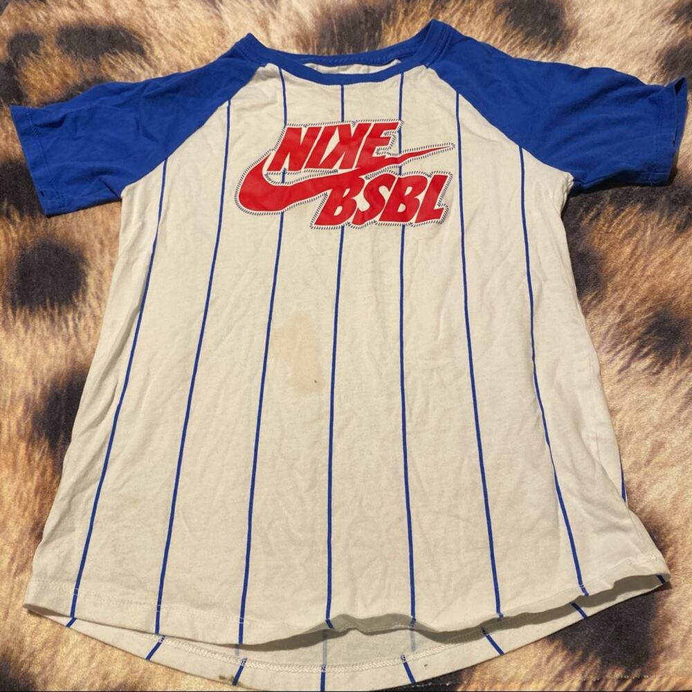 Nike Baseball Pinstripe Tee Shirt Kids Size Small
